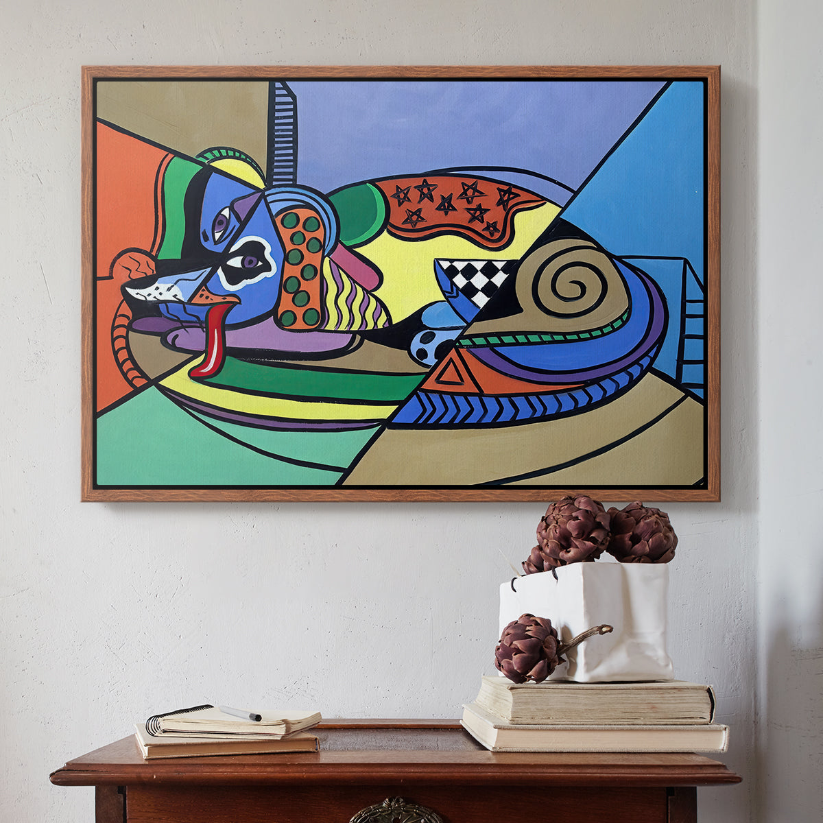 A Dog Named Picasso - Floater Framed Canvas Print