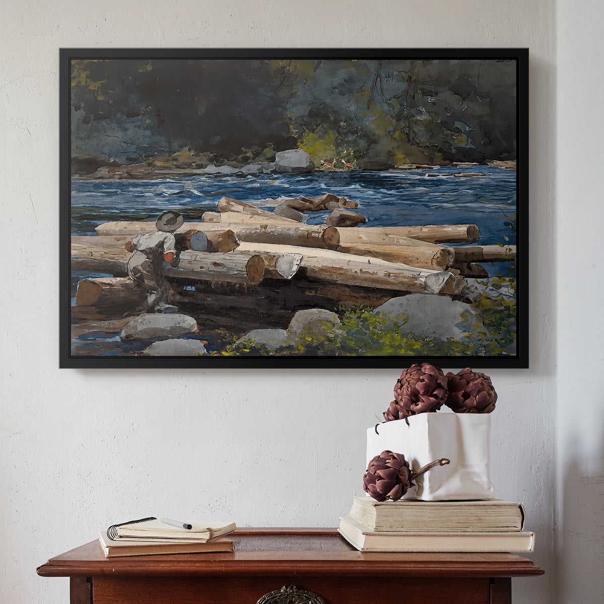 Hudson River, 1892 - Floater Framed Canvas Print