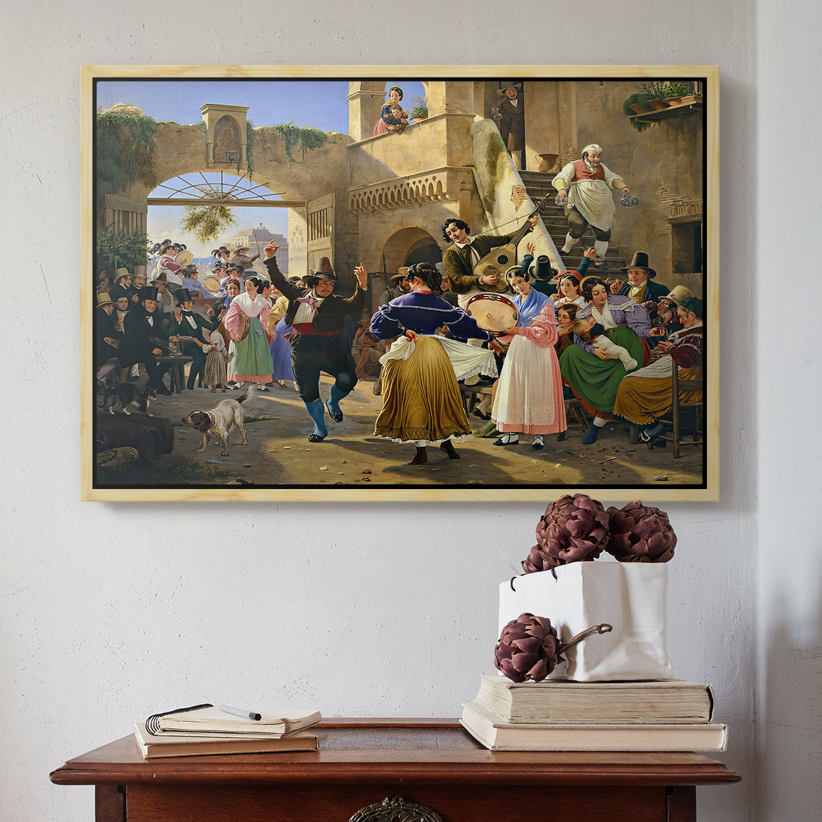 Romans Gathered for Merriment at an Osteria, 1839 - Floater Framed Canvas Print