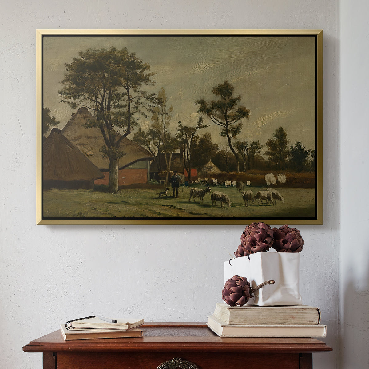 Farmhouse, c. 1865-1875 - Floater Framed Canvas Print