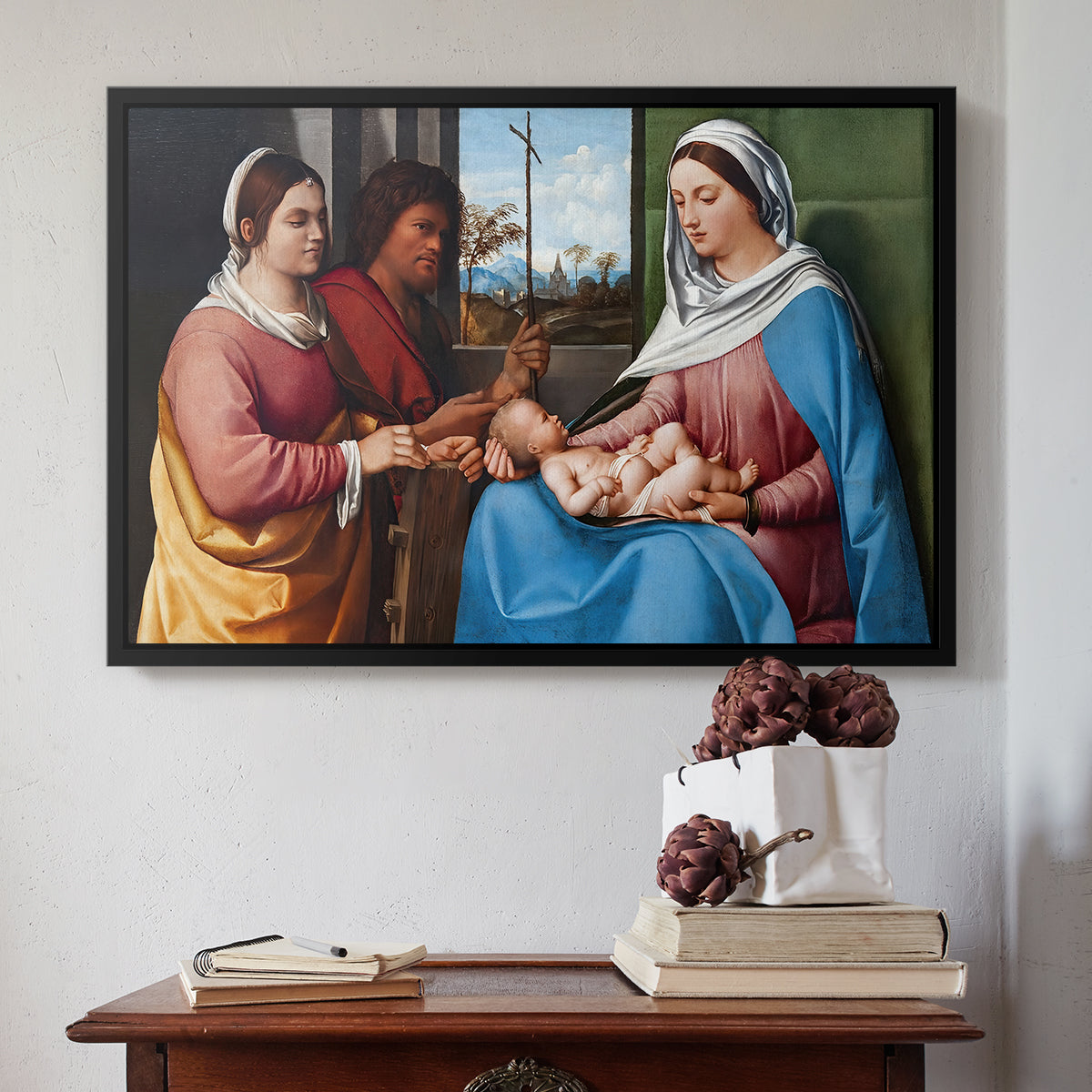 Sacred Conversation, c. 1505 - Floater Framed Canvas Print