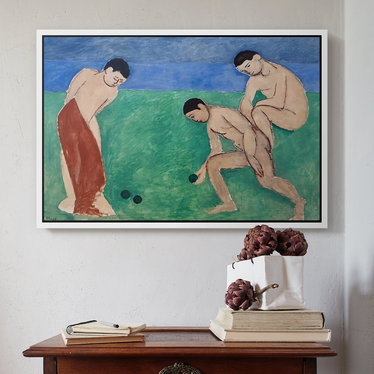 Game of Bowls, 1908 - Floater Framed Canvas Print