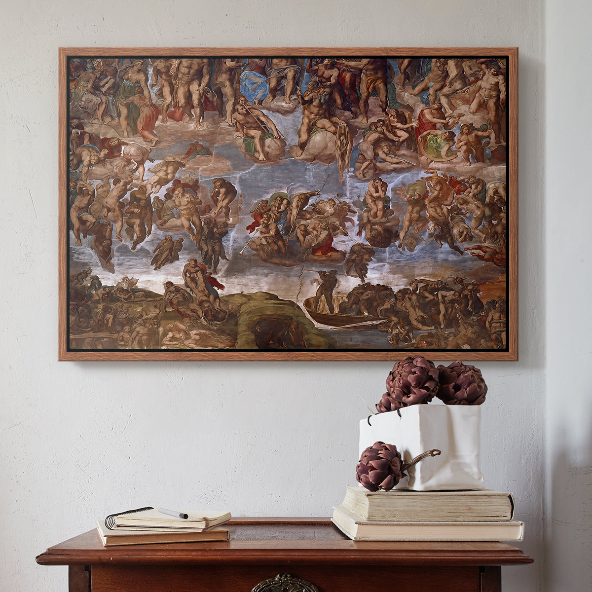 The Last Judgment (Charon's Boat and the Damned), 1536-1541 - Floater Framed Canvas Print