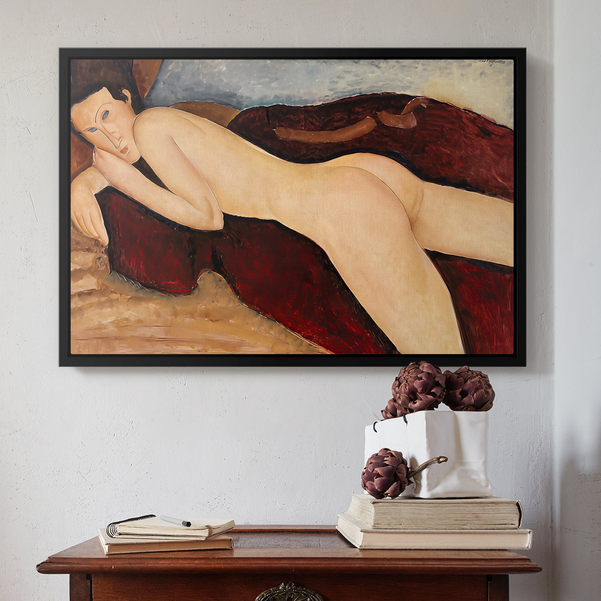 Reclining Nude from the Back (Nu couché de dos), c. 1917 - Floater Framed Canvas Print