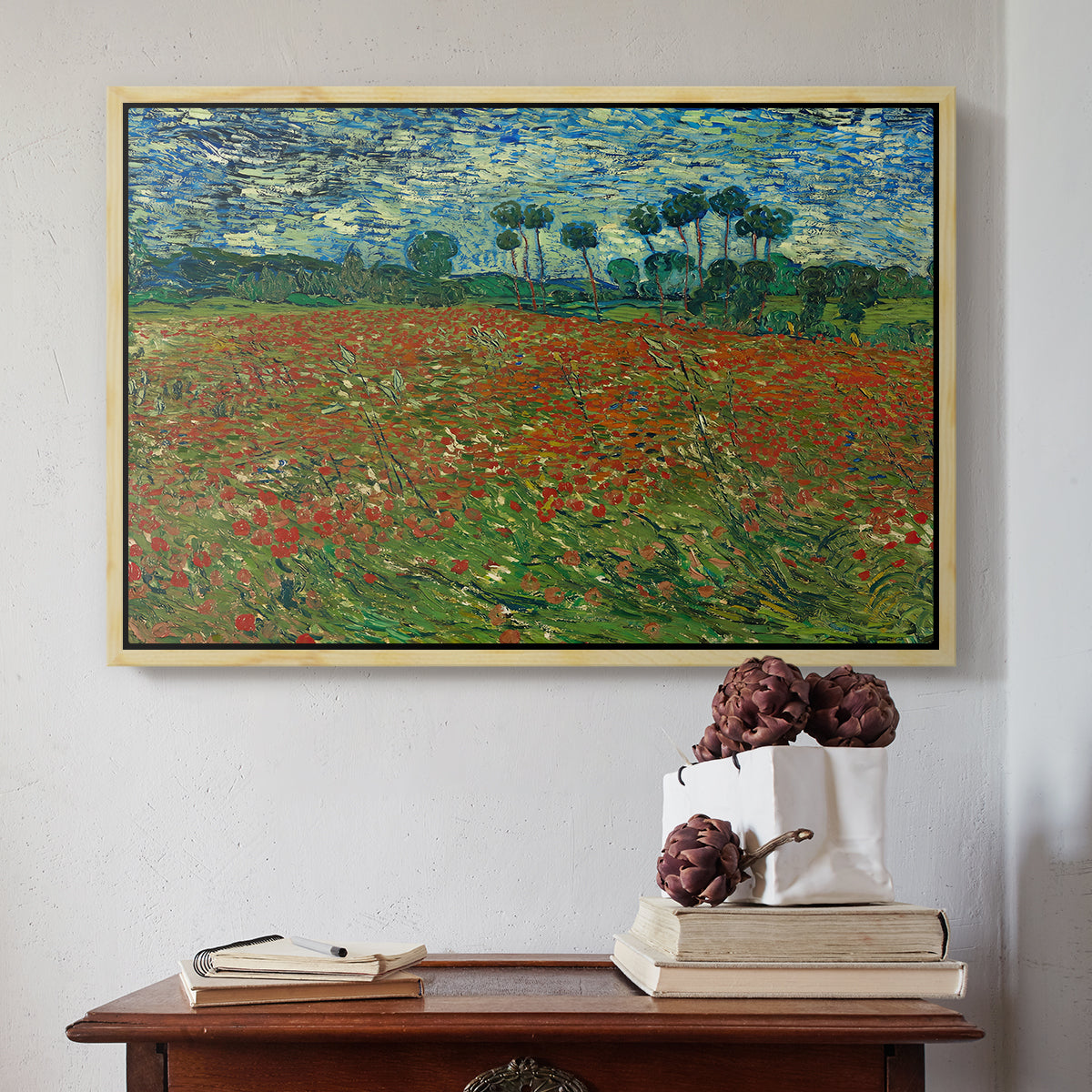 Field with Poppies, 1889 - Floater Framed Canvas Print