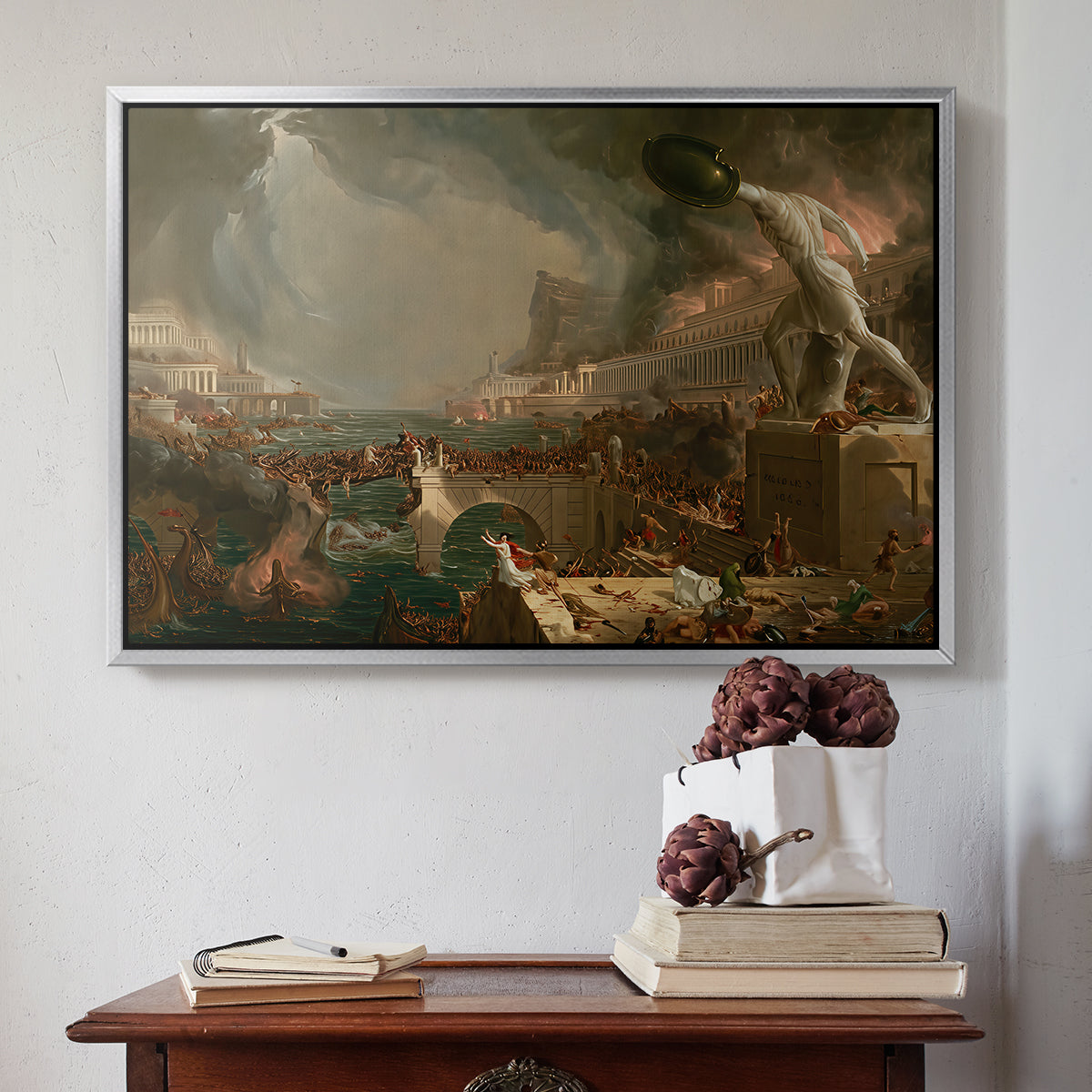 The Course of Empire: Destruction, 1836 - Floater Framed Canvas Print