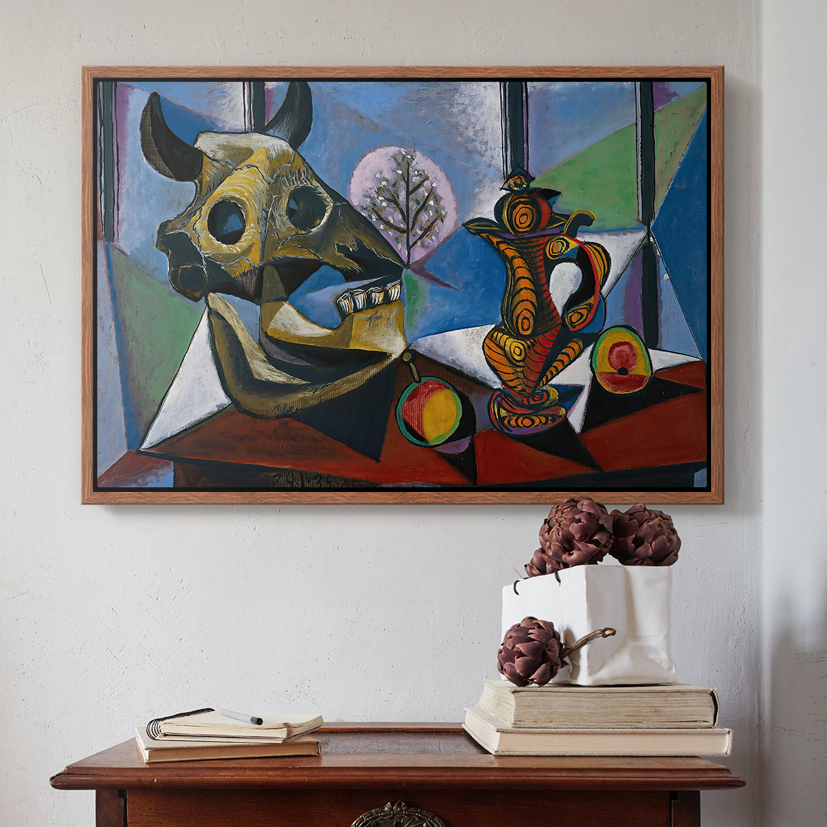 Still Life with Bull's Skull, 1939 - Floater Framed Canvas Print