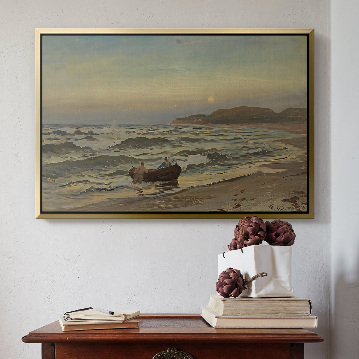 Storm at Rügen, 1882 - Floater Framed Canvas Print