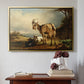 A Goat with Two Kids - Floater Framed Canvas Print