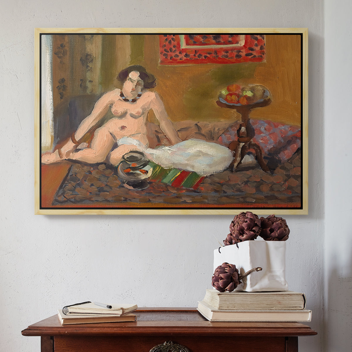 Nude with Goldfish (Nu aux poissons rouges), c. 1922 - Floater Framed Canvas Print