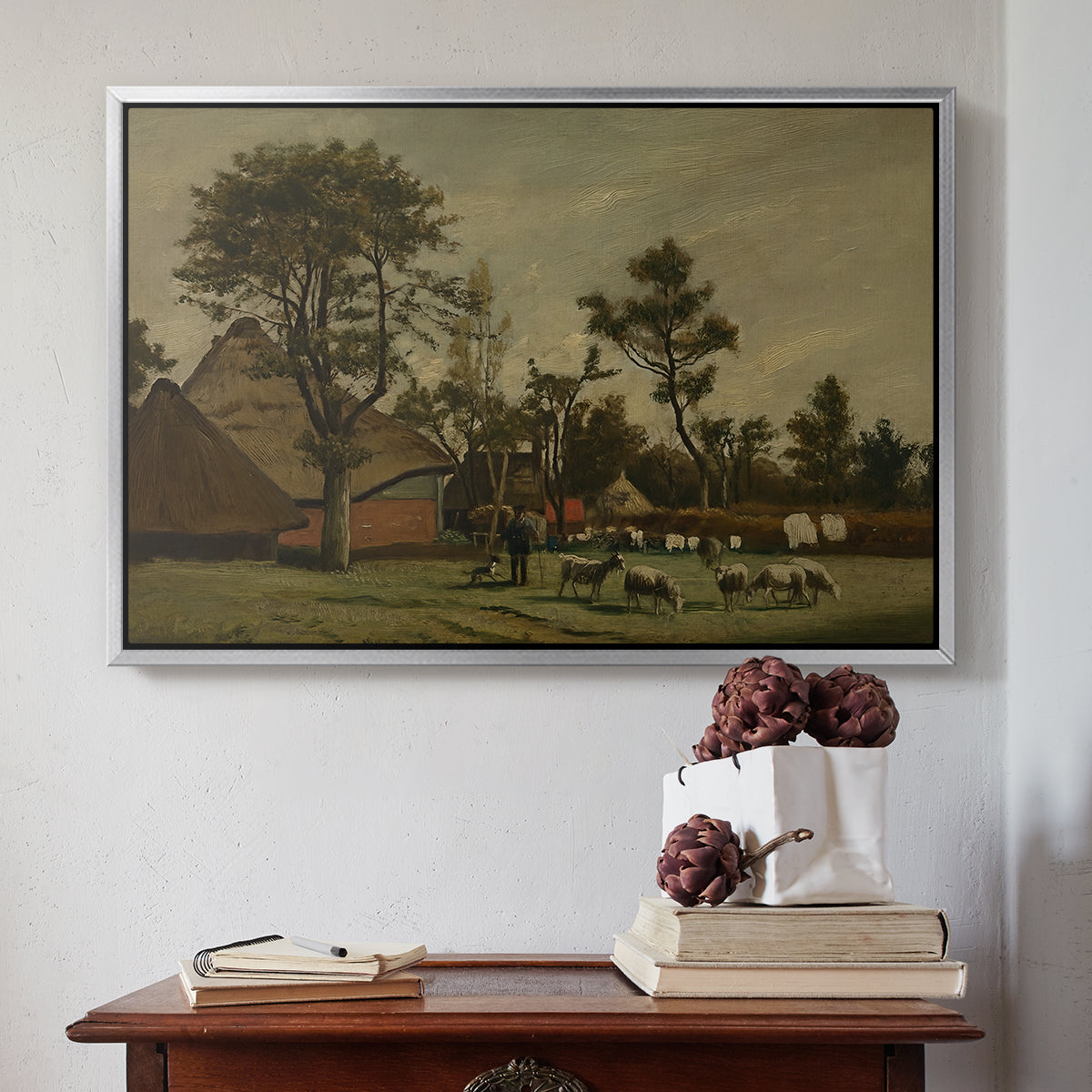Farmhouse, c. 1865-1875 - Floater Framed Canvas Print