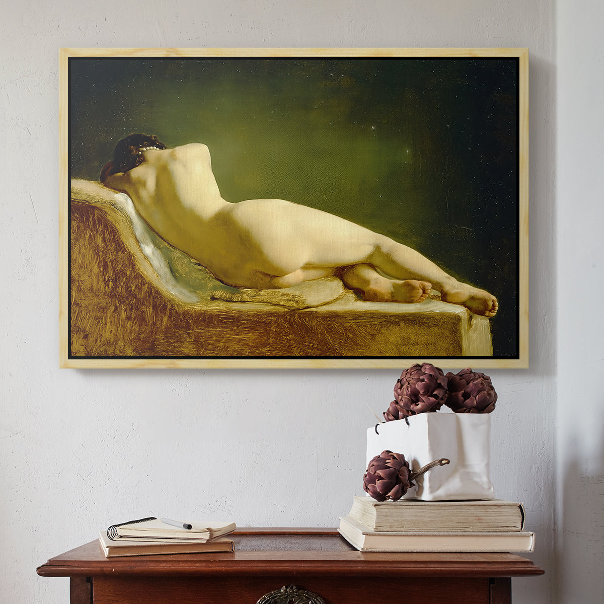 Reclining Nude (Liggende model), 1833 - Floater Framed Canvas Print