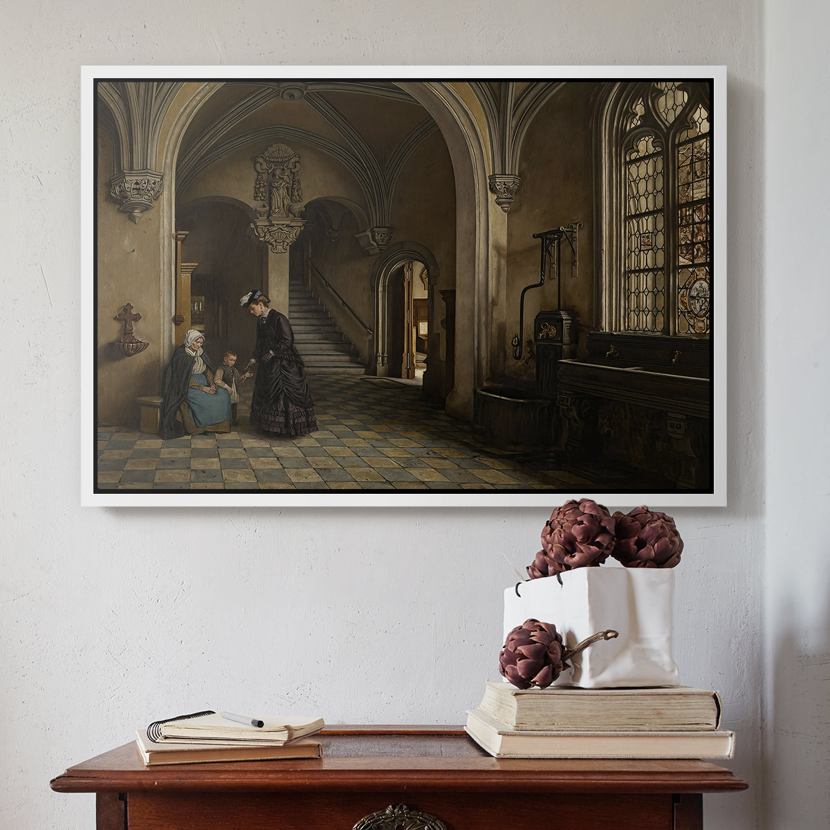 Interior of the Church of Saint Paul in Antwerp, c. 1865-1869 - Floater Framed Canvas Print