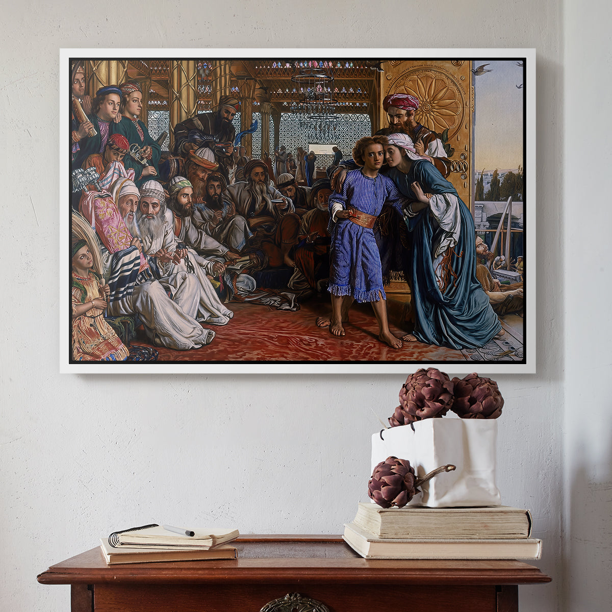 The Finding of the Saviour in the Temple, 1854-1860 - Floater Framed Canvas Print