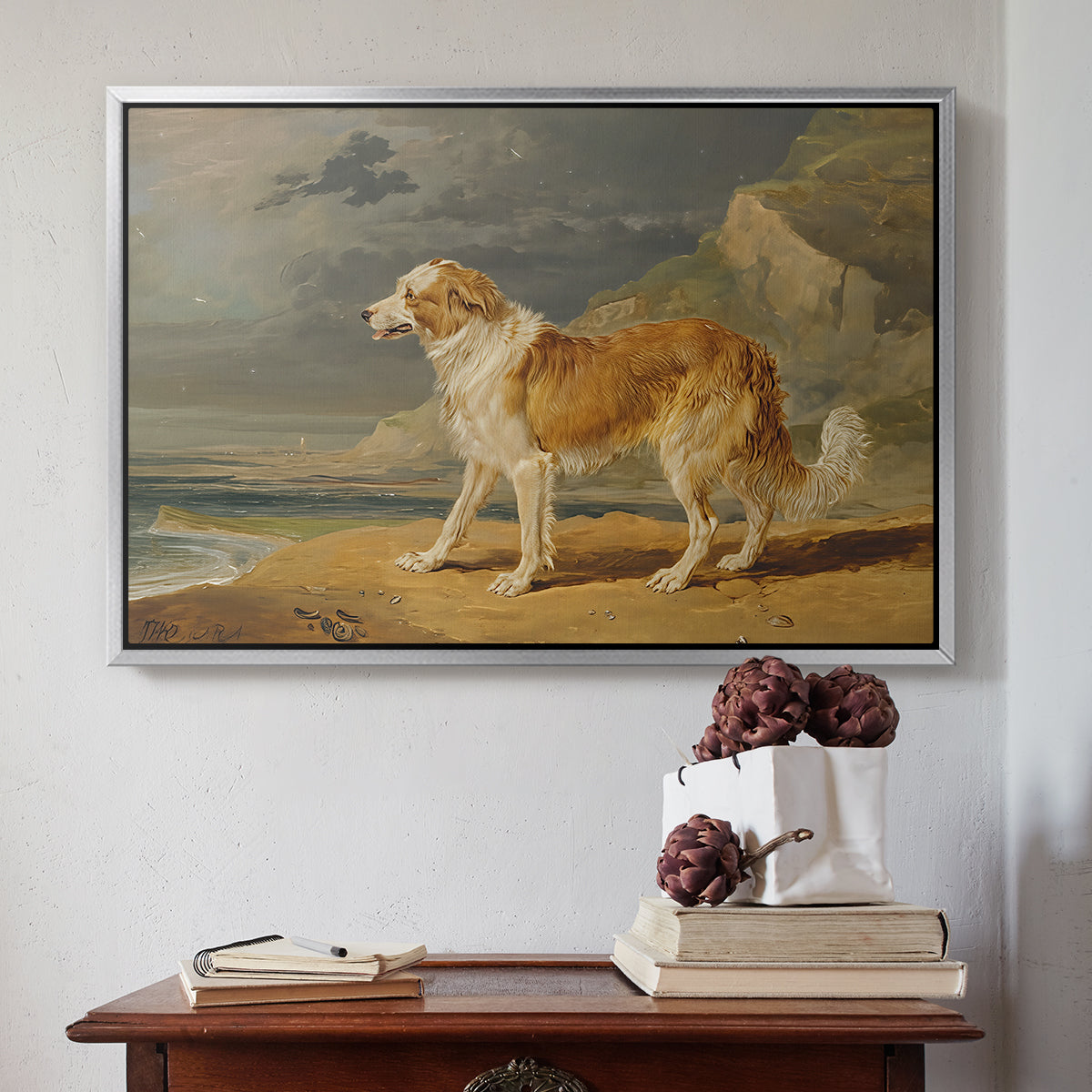 Rough-Coated Collie, 1809 - Floater Framed Canvas Print