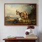A Goat with Two Kids - Floater Framed Canvas Print