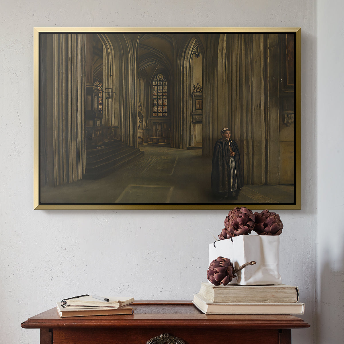 Interior of a Church, 1871 - Floater Framed Canvas Print