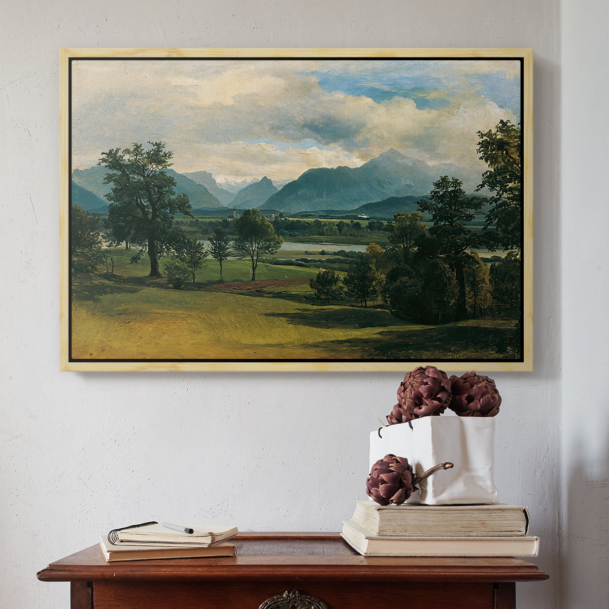 View of Liefering, 1830 - Floater Framed Canvas Print