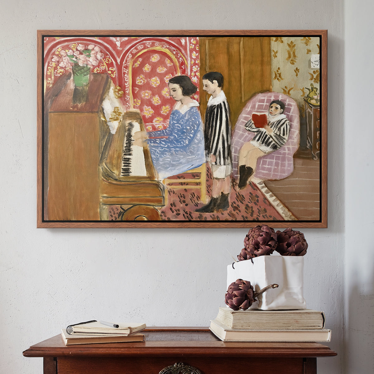 The Piano Lesson, 1923 - Floater Framed Canvas Print