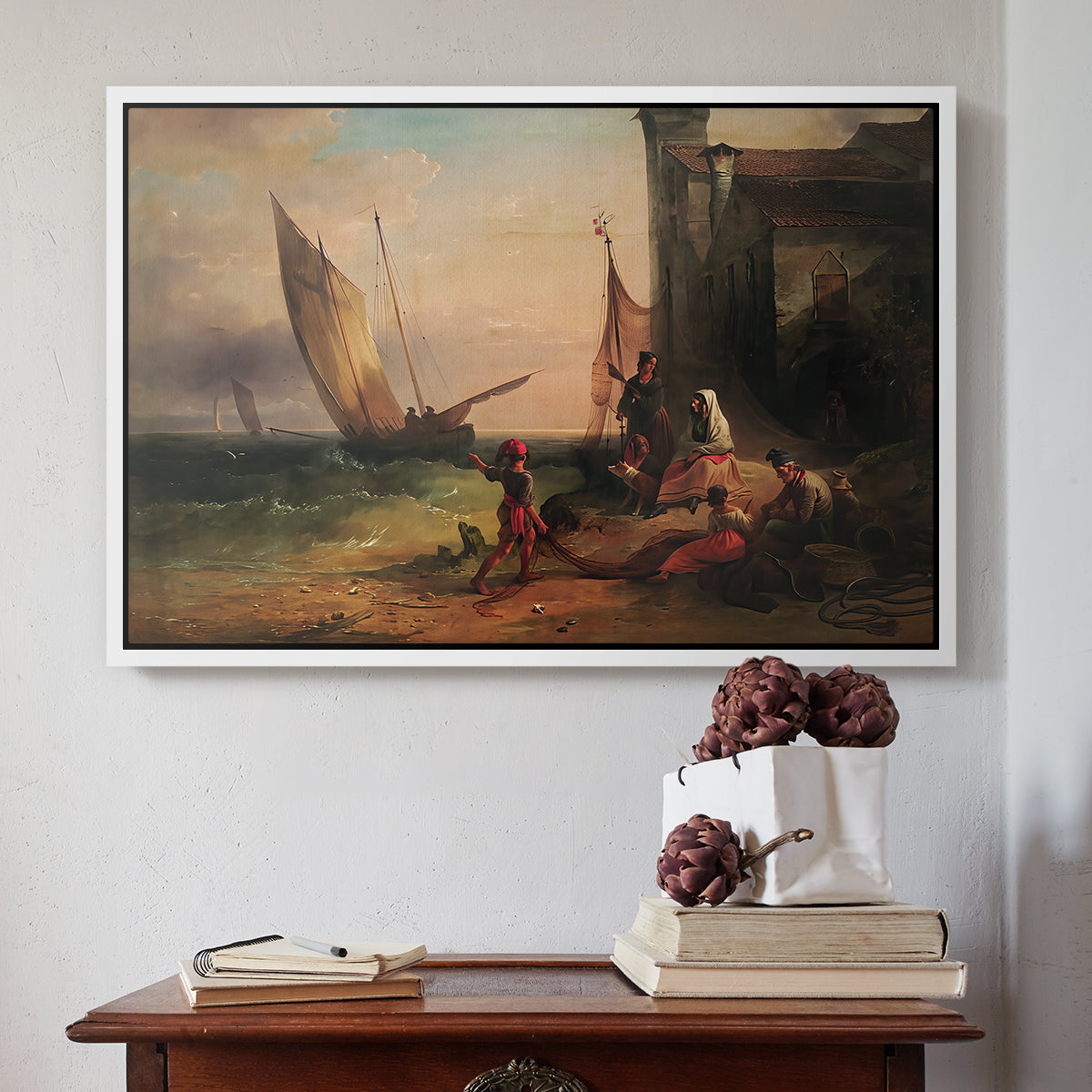 Fisherman's Family from Chioggia, 1838 - Floater Framed Canvas Print