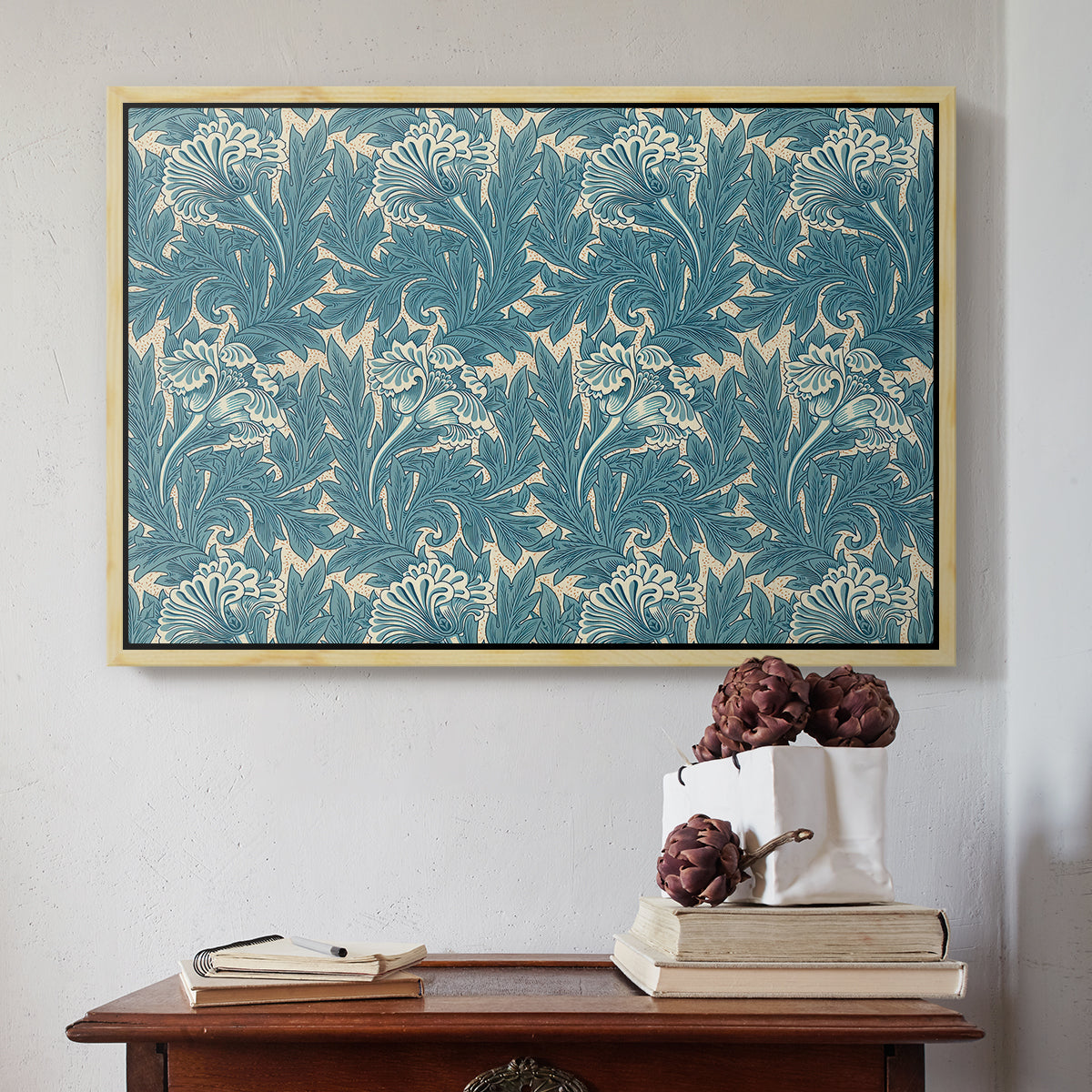 Tulip (Teal), 1875 - Floater Framed Canvas Print