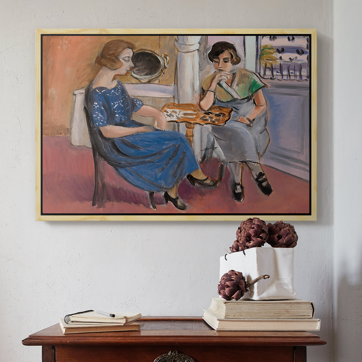 Domino Players, 1921 - Floater Framed Canvas Print