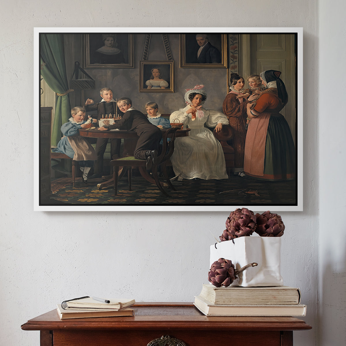 The Waagepetersen Family, 1836 - Floater Framed Canvas Print