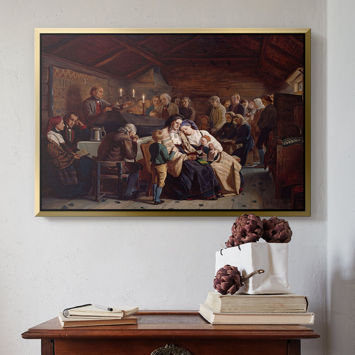 Funeral Feast, 1854 - Floater Framed Canvas Print