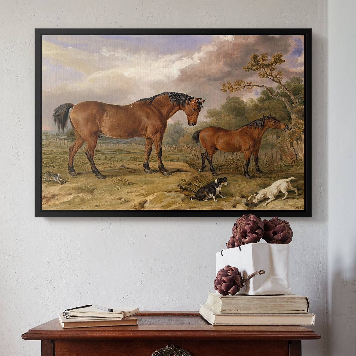 Portrait of Reformer, Blucher, Tory and Crib, Property of Rowland Alston, Esq., M.P., 1835 - Floater Framed Canvas Print