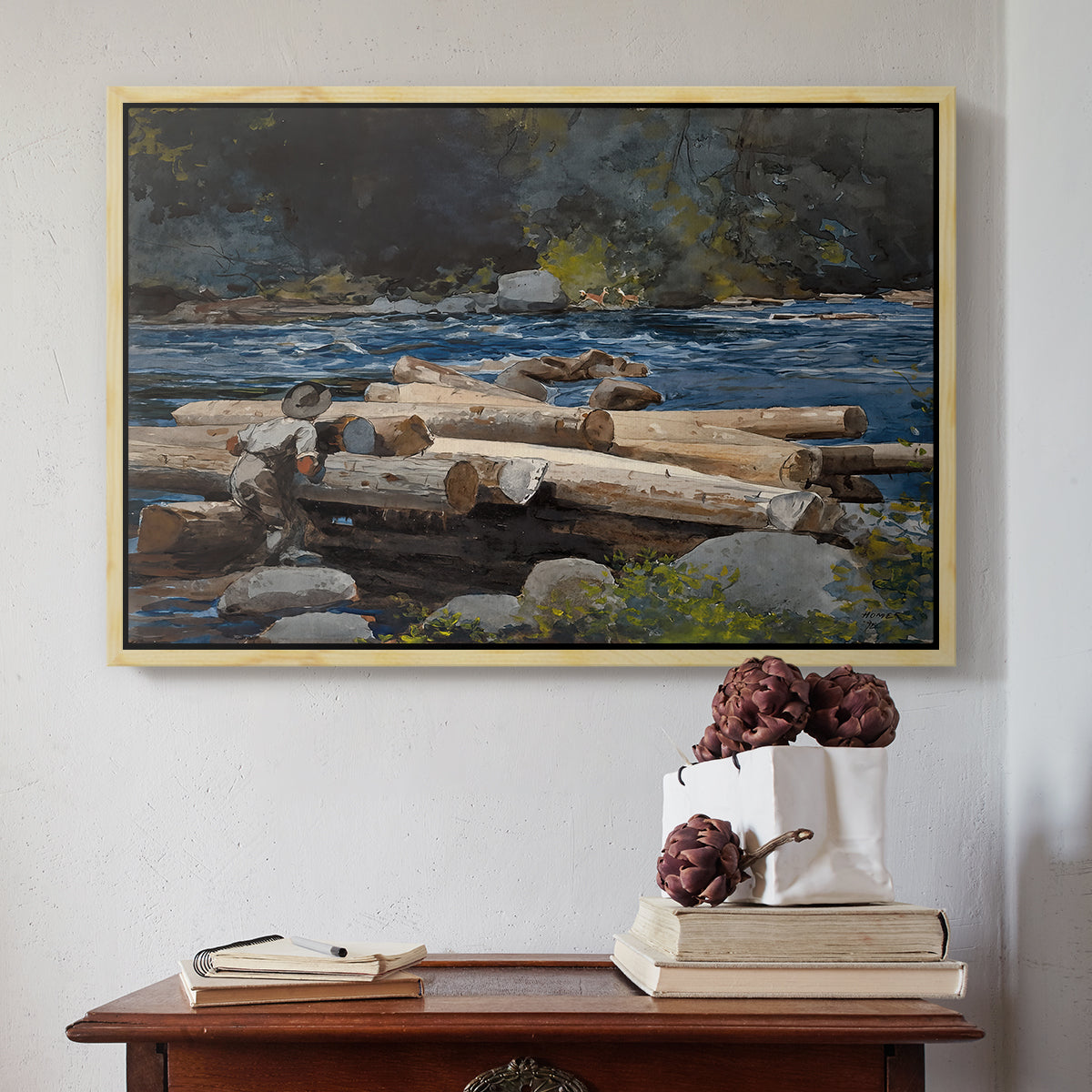 Hudson River, 1892 - Floater Framed Canvas Print
