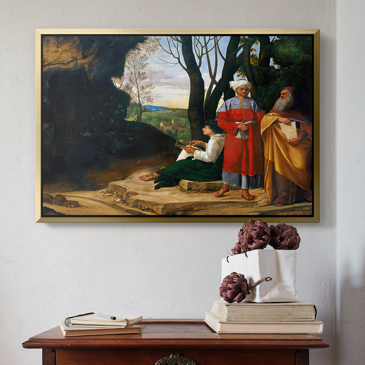 The Three Philosophers, c. 1508-1509 - Floater Framed Canvas Print