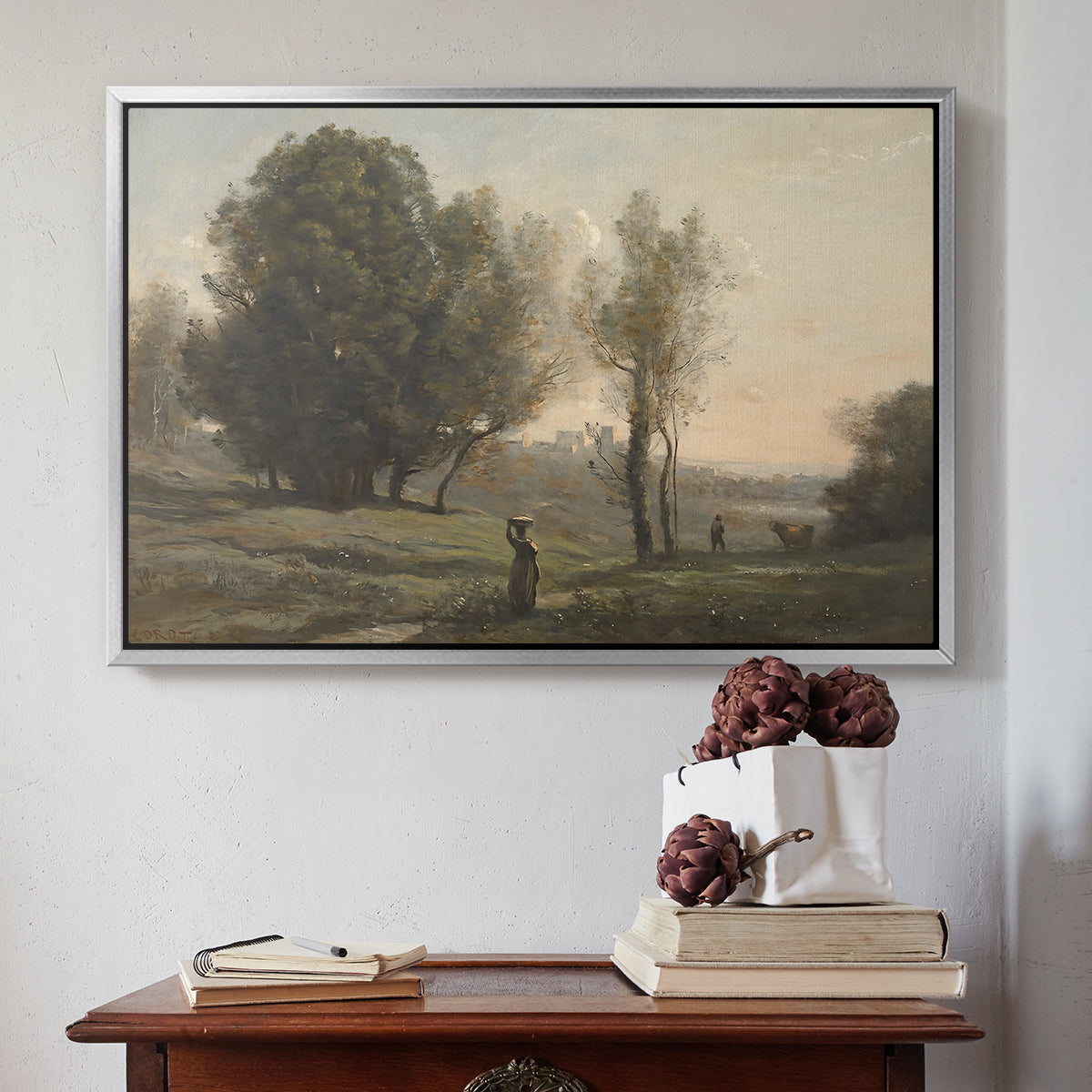 Landscape (Souvenir of les landes), c. 1872 - Floater Framed Canvas Print