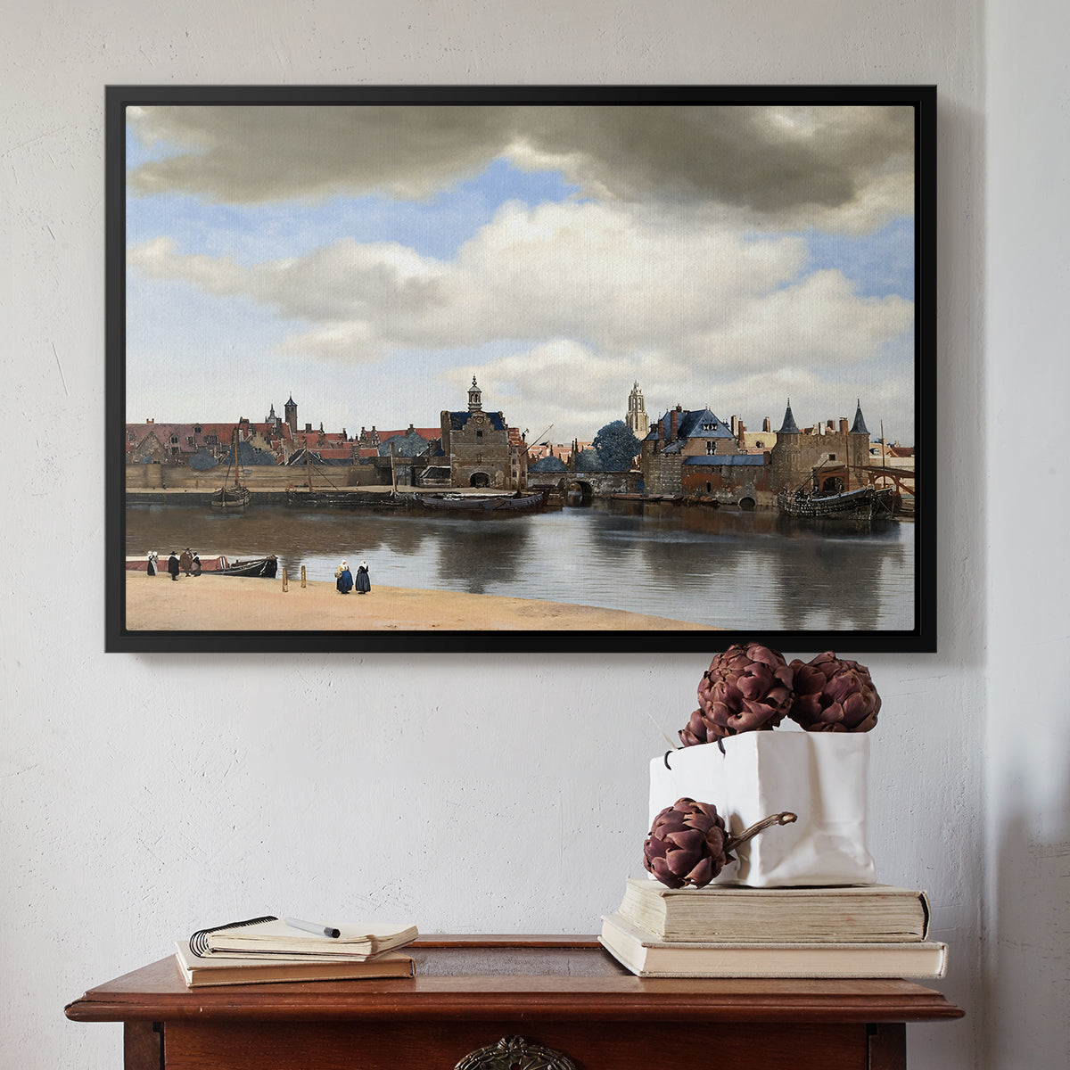 View of Delft, c. 1660-1661 - Floater Framed Canvas Print
