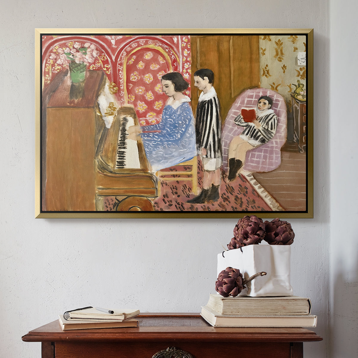 The Piano Lesson, 1923 - Floater Framed Canvas Print