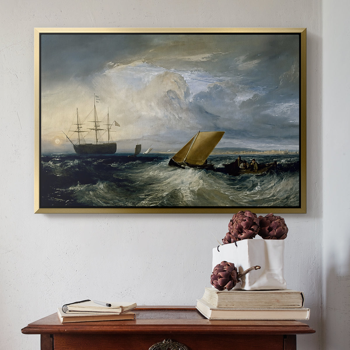 Sheerness as Seen from the Nore, 1808 - Floater Framed Canvas Print