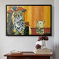 Woman Yelling at a Cat Meme (Picasso Parody) - Floater Framed Canvas Print