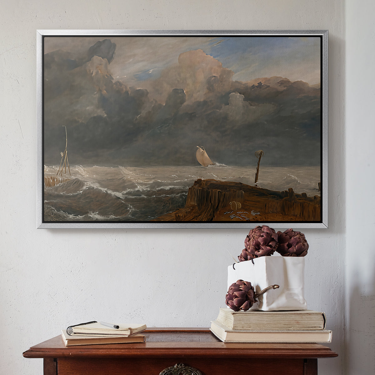 Port Ruysdael, 1827 - Floater Framed Canvas Print