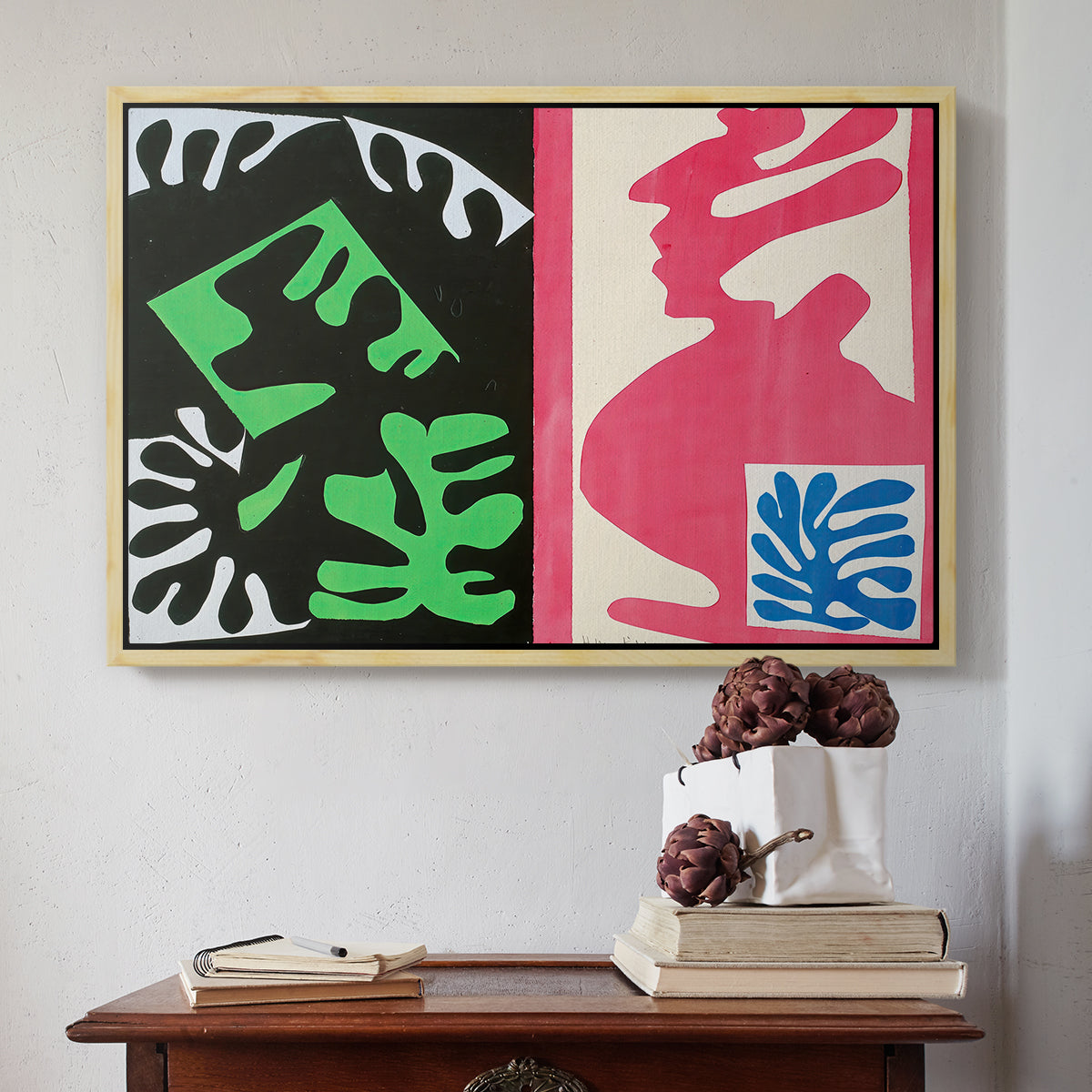 Composition, Black and Red, from Jazz, 1947 - Floater Framed Canvas Print