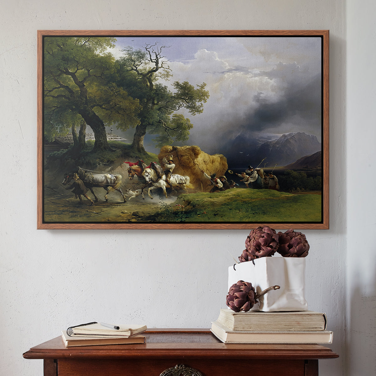 The Harvest Wagon (Der Heuwagen), c. 1850 - Floater Framed Canvas Print