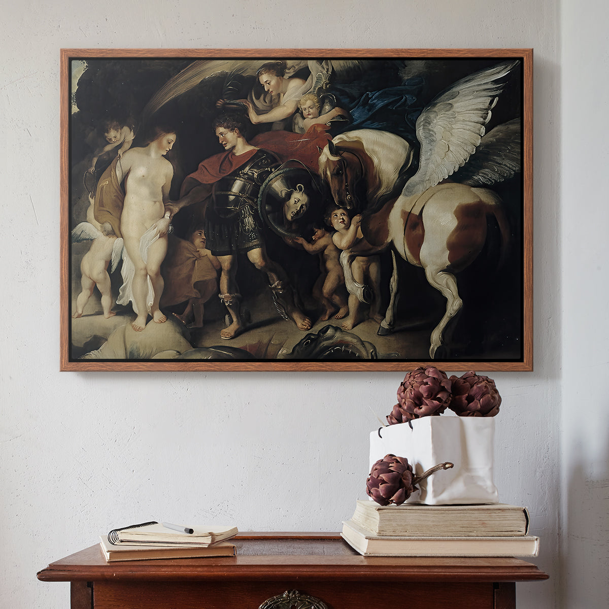 Perseus and Andromeda, c. 1620 - Floater Framed Canvas Print