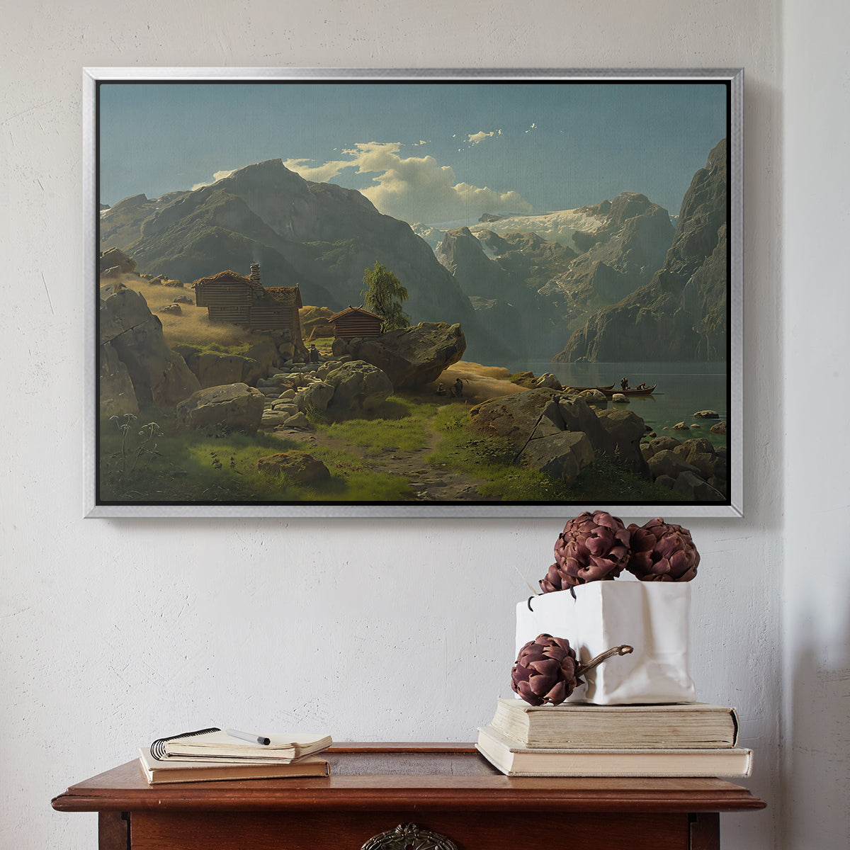 Balestrand, 1848 - Floater Framed Canvas Print