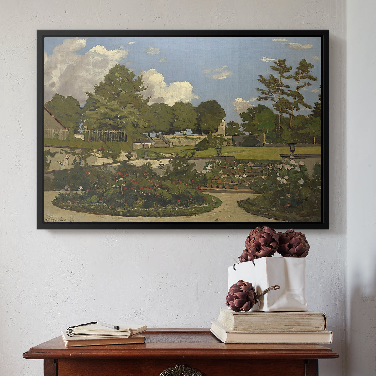 The Painter's Garden at Saint-Privé, 1886 - Floater Framed Canvas Print