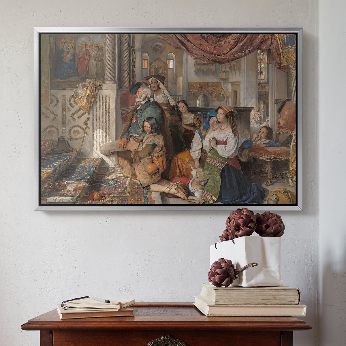 Roman Pilgrims, 1854 - Floater Framed Canvas Print