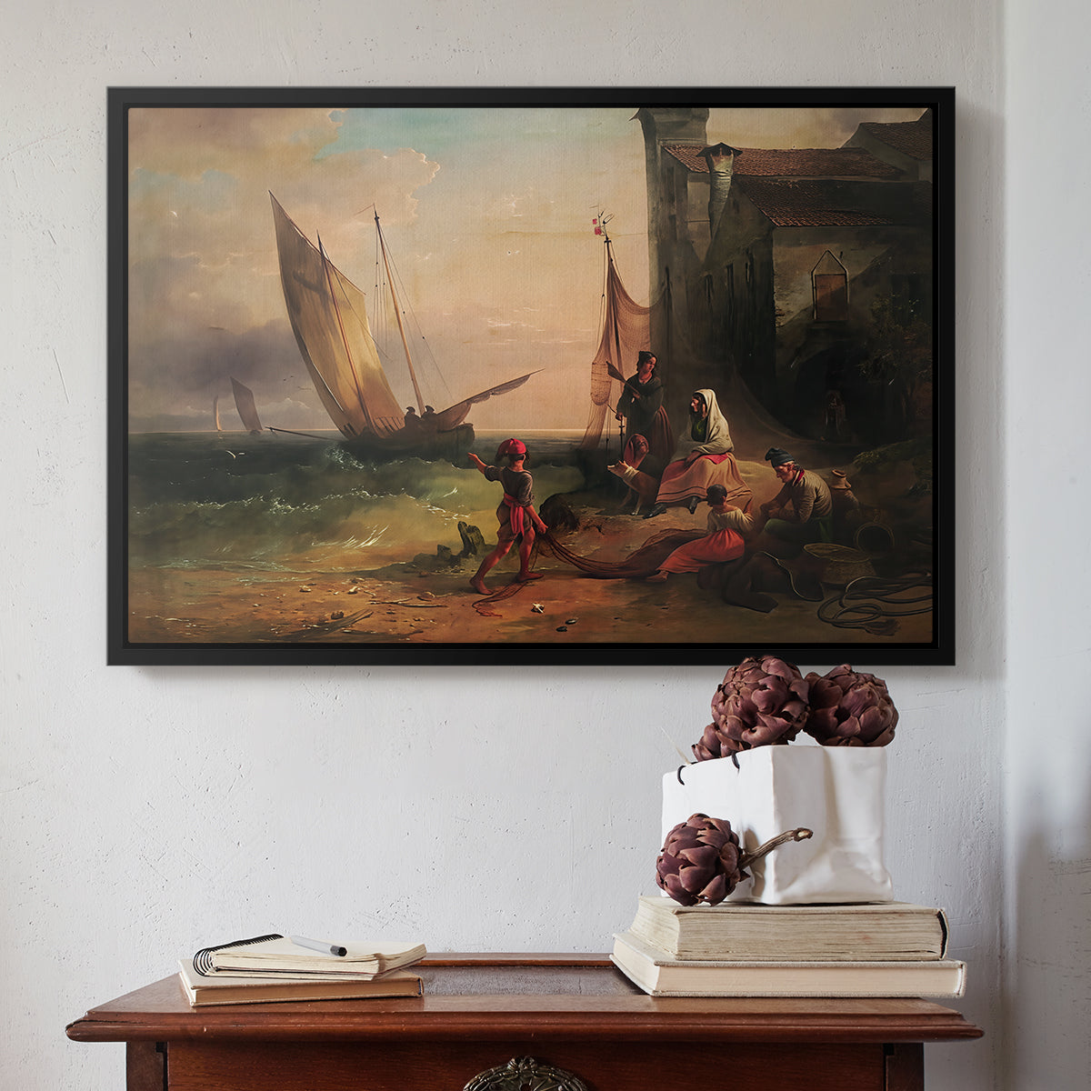 Fisherman's Family from Chioggia, 1838 - Floater Framed Canvas Print