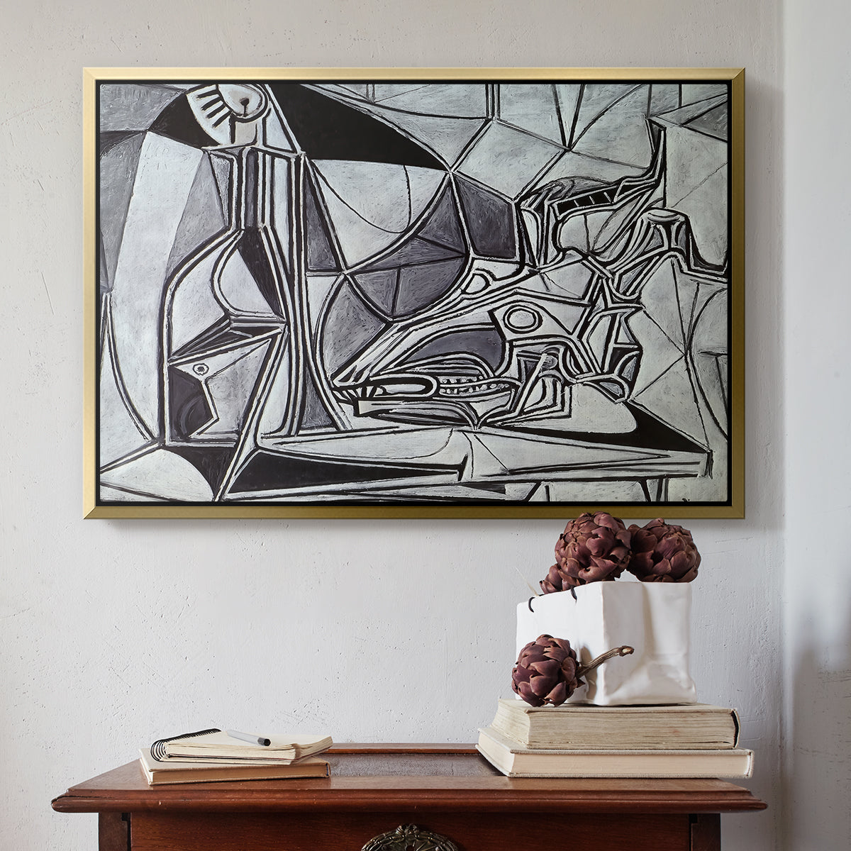 Goat's Skull, Bottle and Candle, 1952 - Floater Framed Canvas Print