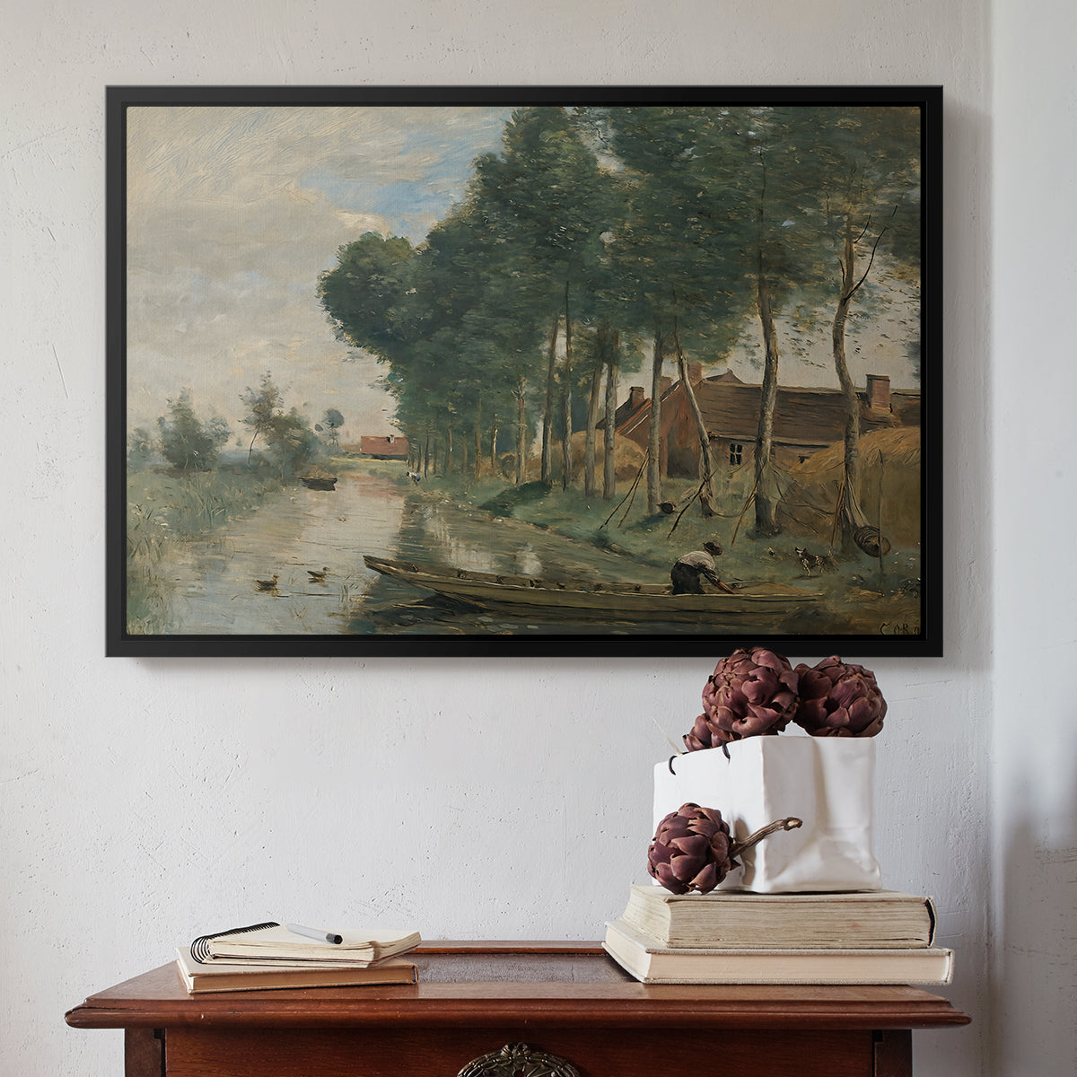 Landscape at Arleux-du-Nord, c. 1871-1874 - Floater Framed Canvas Print