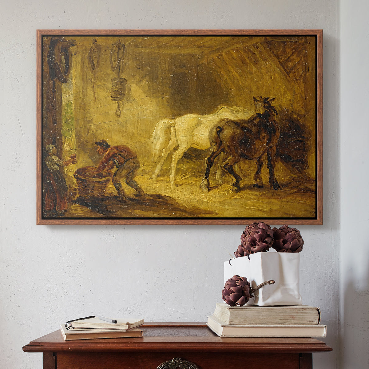 Heath Ewe and Lambs, 1810 - Floater Framed Canvas Print