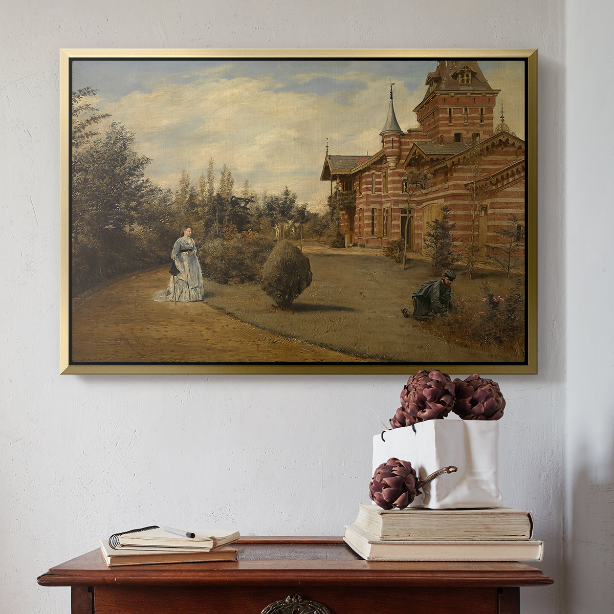 The Country House of Gustave Coûteaux, 1871 - Floater Framed Canvas Print