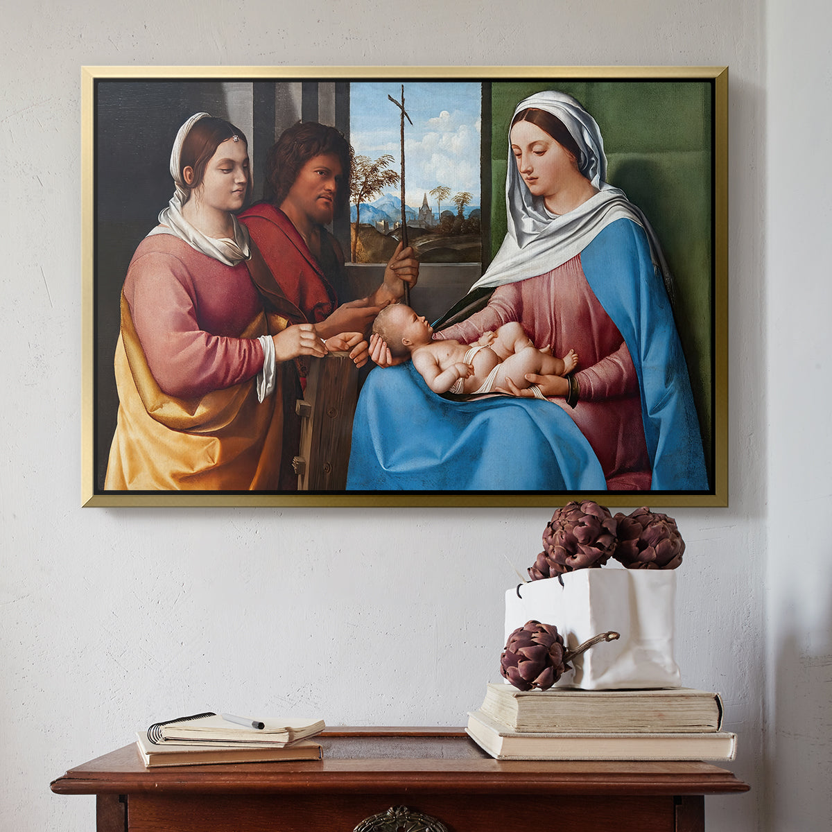 Sacred Conversation, c. 1505 - Floater Framed Canvas Print