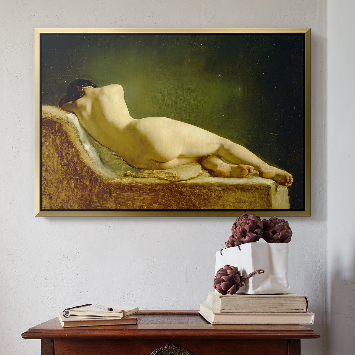 Reclining Nude (Liggende model), 1833 - Floater Framed Canvas Print